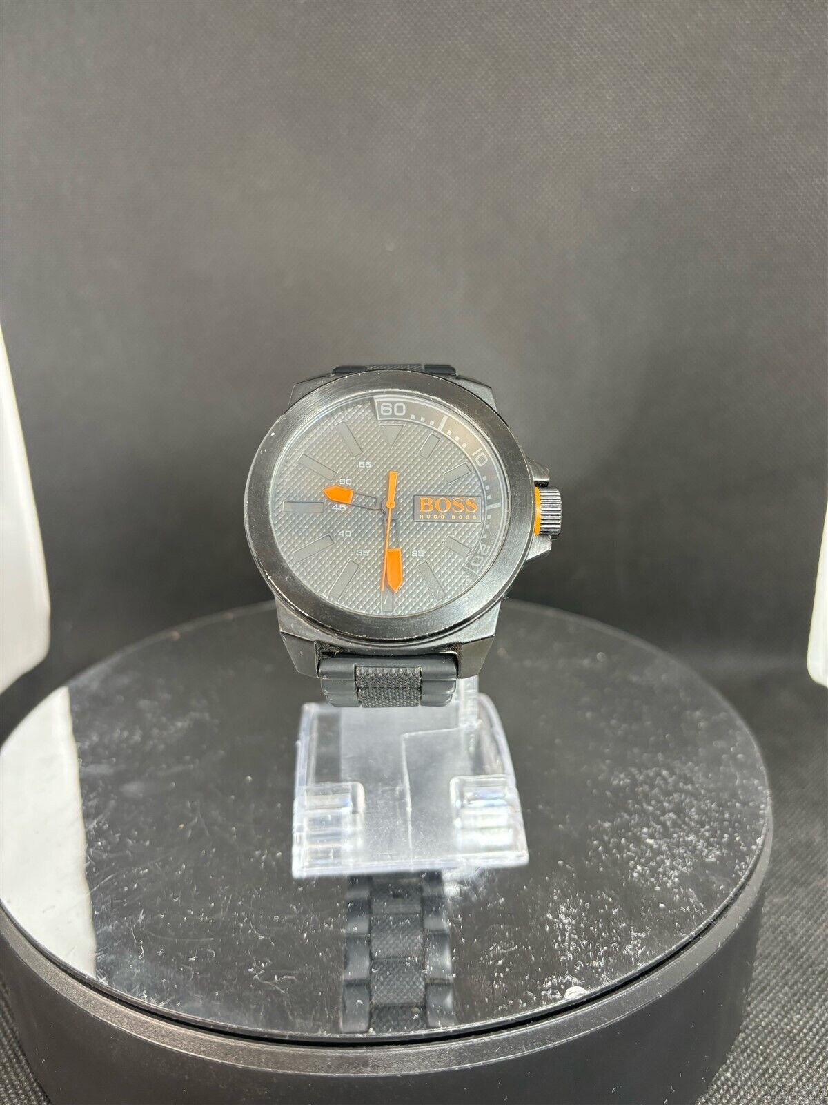 Men's Hugo Boss Orange 1513004 New York Black Silicone Watch RRP £150 (REF)