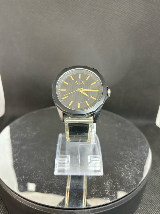 Men's Armani Exchange Black Silicone Strap Watch AX2640 RRP £89.99 (REF)