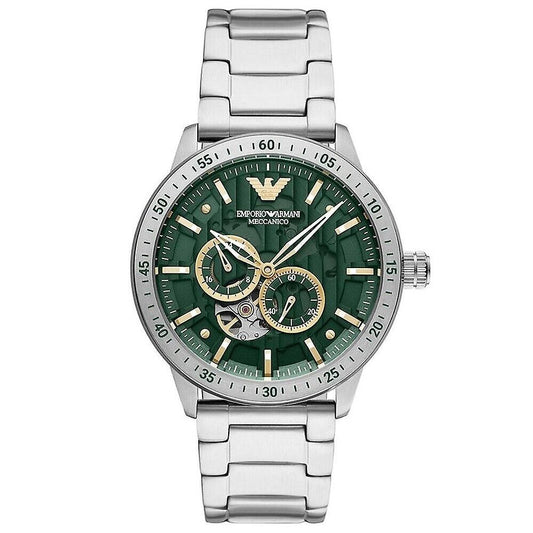 Men's Emporio Armani AR60053 Automatic Watch Green Chronograph Dial RRP £449