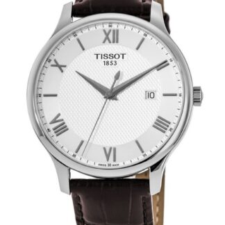 Tissot T-Classic Tradition Silver Dial Leather Strap Men's Watch T063.610.16.038.00