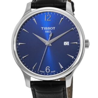 Tissot T-Classic Tradition Blue Dial Leather Strap Men's Watch T063.610.16.047.00