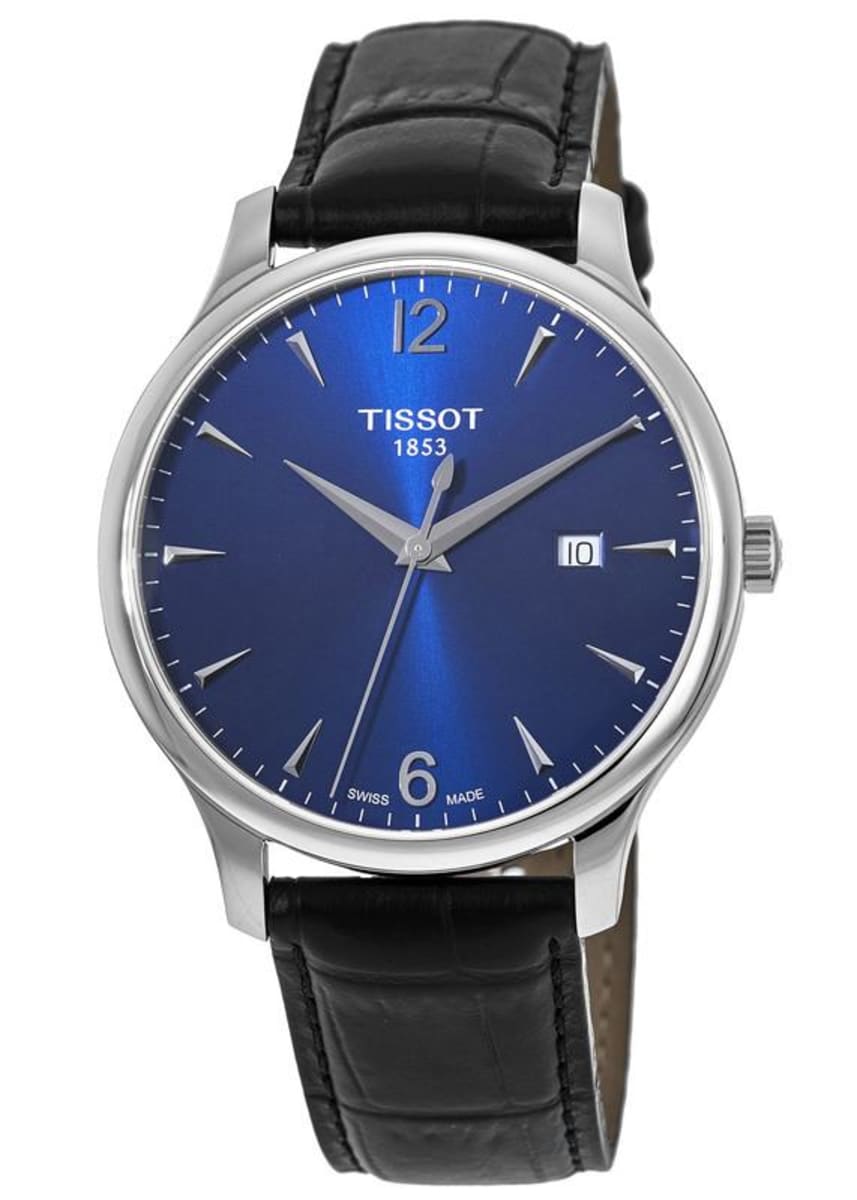 Tissot T-Classic Tradition Blue Dial Leather Strap Men's Watch T063.610.16.047.00