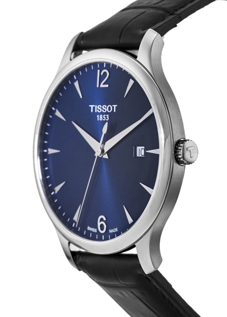 Tissot T-Classic Tradition Blue Dial Leather Strap Men's Watch T063.610.16.047.00 - Image 3