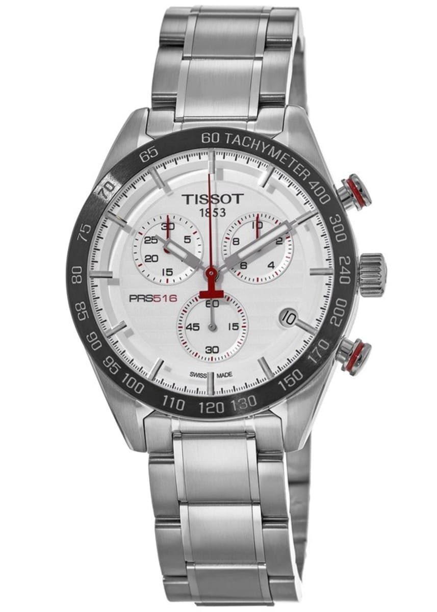 Tissot PRS 516 Chronograph Silver Dial Stainless Steel Men's Watch