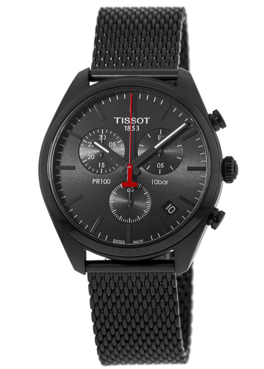 Tissot PR 100 Chronograph Black Dial Steel Men's Watch T101.417.33.051.00